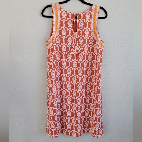 HATLEY Meghan Dress Orange Block Print Sleeveless Tank sz M - Picture 6 of 9